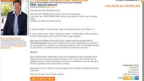 Sears 'Backyard Makeover' Entry Page